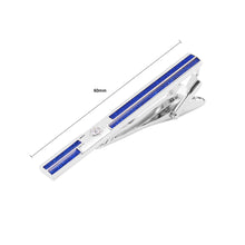 Load image into Gallery viewer, Fashion Simple Blue Geometric Tie Clip with Cubic Zirconia