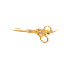 Load image into Gallery viewer, Fashion Creative Plated Gold Haircut Scissors Tie Clip