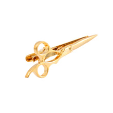 Load image into Gallery viewer, Fashion Creative Plated Gold Haircut Scissors Tie Clip
