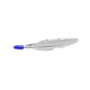 Simple Fashion Blue Dripping Feather Tie Clip