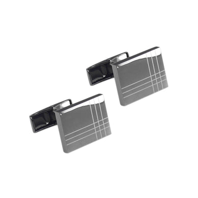 Fashion and Simple Plated Black Geometric Square Cufflinks
