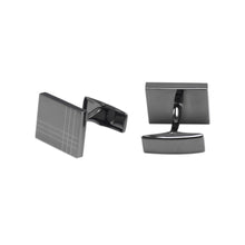 Load image into Gallery viewer, Fashion and Simple Plated Black Geometric Square Cufflinks