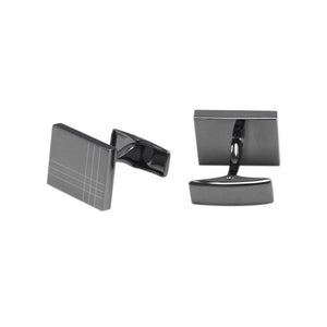 Fashion and Simple Plated Black Geometric Square Cufflinks