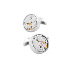 Load image into Gallery viewer, Fashionable Personality Watch Movement Geometric Round Cufflinks