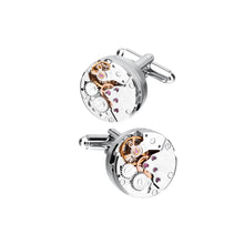 Load image into Gallery viewer, Fashion High-end Watch Movement Geometric Round Cufflinks