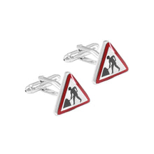 Load image into Gallery viewer, Simple Creative Construction Logo Triangle Cufflinks