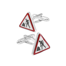 Load image into Gallery viewer, Simple Creative Construction Logo Triangle Cufflinks