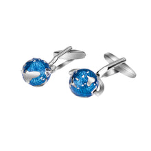 Load image into Gallery viewer, Simple Personality Blue Geometric Ball Cufflinks