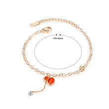 Load image into Gallery viewer, Simple and Fashion Plated Rose Gold Gourd Titanium Steel Anklet with Cubic Zirconia