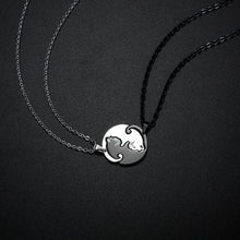 Load image into Gallery viewer, Simple Fashion Silver and Black Stitching Cat Couple Titanium Steel Pendant with Necklace