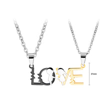 Load image into Gallery viewer, Fashion Sweet Black Gold LOVE Couple Titanium Steel Pendant with Necklace