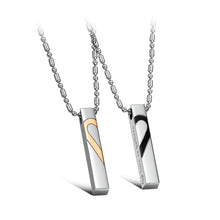 Load image into Gallery viewer, Simple Fashion Heart-shaped Geometric Rectangular Couple Titanium Steel Pendant with Necklace
