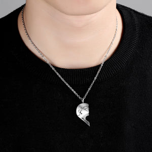 Fashion Romantic Heart-shaped Couple Titanium Steel Pendant with Necklace