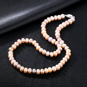 925 Sterling Silver Fashion Elegant Freshwater Pearl Beaded Necklace