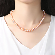 Load image into Gallery viewer, 925 Sterling Silver Fashion Elegant Freshwater Pearl Beaded Necklace