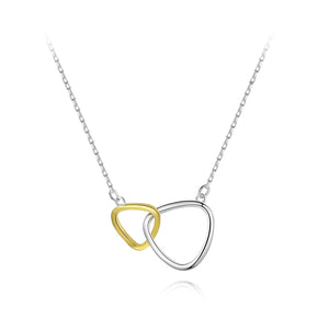 925 Sterling Silver Simple Fashion Hollow Geometric Triangle Pendant with Necklace