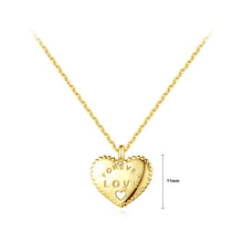 Load image into Gallery viewer, 925 Sterling Silver Plated Gold Simple Romantic Heart Pendant with Necklace