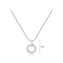 Load image into Gallery viewer, 925 Sterling Silver Fashion Simple Geometric Circle Pendant with Cubic Zirconia and Necklace