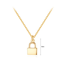 Load image into Gallery viewer, 925 Sterling Silver Plated Gold Fashion Creative Lock Pendant with Necklace