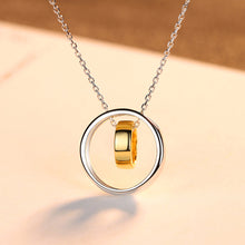 Load image into Gallery viewer, 925 Sterling Silver Simple Fashion Geometric Double Round Pendant with Necklace