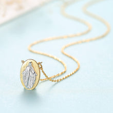 Load image into Gallery viewer, 925 Sterling Silver Plated Gold Fashion Classic Virgin Mary Oval Pendant with Necklace