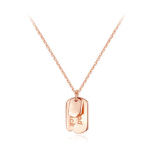 Load image into Gallery viewer, 925 Sterling Silver Plated Rose Gold Simple Fashion Geometric Square Pendant with Necklace