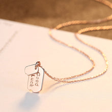 Load image into Gallery viewer, 925 Sterling Silver Plated Rose Gold Simple Fashion Geometric Square Pendant with Necklace