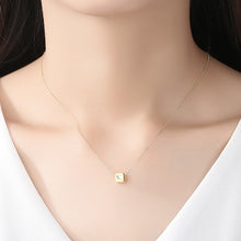 Load image into Gallery viewer, 925 Sterling Silver Plated Gold Simple Fashion Geometric Heart-shaped Square Pendant with Necklace