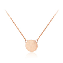 Load image into Gallery viewer, 925 Sterling Silver Plated Rose Gold Simple Classic Geometric Round Pendant with Necklace