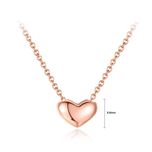 Load image into Gallery viewer, 925 Sterling Silver Plated Rose Gold Simple Romantic Heart Pendant with Necklace