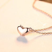 Load image into Gallery viewer, 925 Sterling Silver Plated Rose Gold Simple Romantic Heart Pendant with Necklace