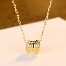 Load image into Gallery viewer, 925 Sterling Silver Plated Gold Simple Fashion Geometric Cylindrical Pendant with Necklace