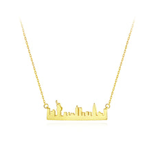 Load image into Gallery viewer, 925 Sterling Silver Plated Gold Fashion Creative Nordic Building Necklace
