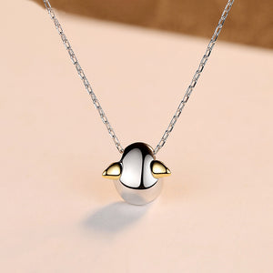 925 Sterling Silver Simple Creative Wing Pendant with Necklace