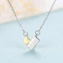 Load image into Gallery viewer, 925 Sterling Silver Simple Sweet Two-Color Heart Pendant with Necklace