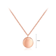Load image into Gallery viewer, 925 Sterling Silver Plated Rose Gold Simple Classic Geometric Round Pendant with Necklace