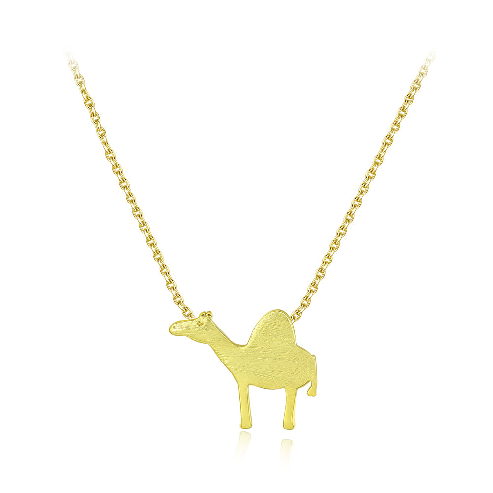 925 Sterling Silver Simple and Cute Camel Pendant with Necklace