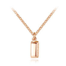 Load image into Gallery viewer, 925 Sterling Silver Plated Rose Gold Simple Fashion Geometric Rectangular Pendant with Necklace
