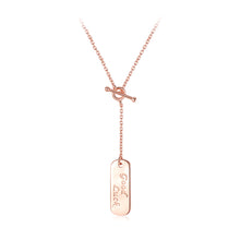 Load image into Gallery viewer, 925 Sterling Silver Plated Rose Gold Simple Fashion GOODLUCK Geometric Round Pendant with Necklace