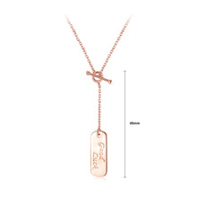 Load image into Gallery viewer, 925 Sterling Silver Plated Rose Gold Simple Fashion GOODLUCK Geometric Round Pendant with Necklace