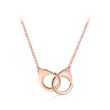 Load image into Gallery viewer, 925 Sterling Silver Plated Rose Gold Simple Creative Handcuff Pendant with Necklace