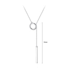 Load image into Gallery viewer, 925 Sterling Silver Simple Fashion Geometric Rectangular Circle Pendant with Necklace