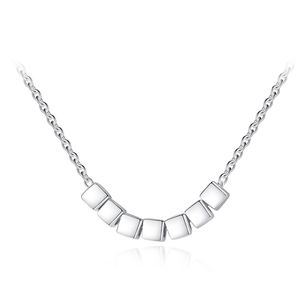 925 Sterling Silver Simple Fashion Geometric Square Necklace