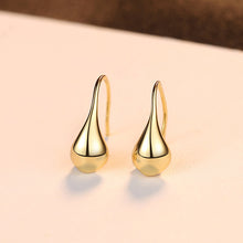 Load image into Gallery viewer, 925 Sterling Silver Plated Gold Simple Fashion Water Drop Earrings