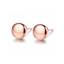 Load image into Gallery viewer, 925 Sterling Silver Plated Rose Gold Fashion Simple Geometric Round Stud Earrings