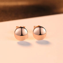Load image into Gallery viewer, 925 Sterling Silver Plated Rose Gold Fashion Simple Geometric Round Stud Earrings
