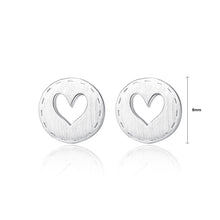 Load image into Gallery viewer, 925 Sterling Silver Fashion Simple Hollow Heart Round Stud Earrings
