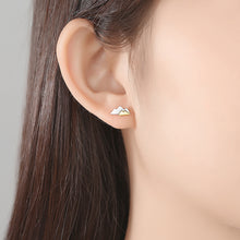 Load image into Gallery viewer, 925 Sterling Silver Simple and Fashion Two-color Mountain Stud Earrings