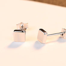 Load image into Gallery viewer, 925 Sterling Silver Simple and Fashion Geometric Square Stud Earrings
