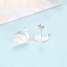 Load image into Gallery viewer, 925 Sterling Silver Simple and Elegant Thousand Paper Crane Stud Earrings